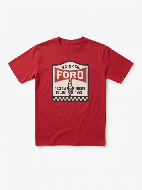 Remera Hombre Custom Engine Builds 1893 Rojo