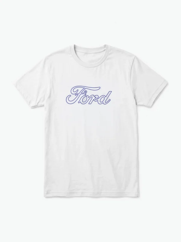 Remera Hombre Logo Script Ford Blanco