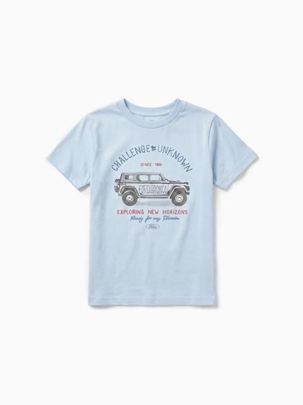 Remera Infantil Explorando Nuevos Horizontes Celeste