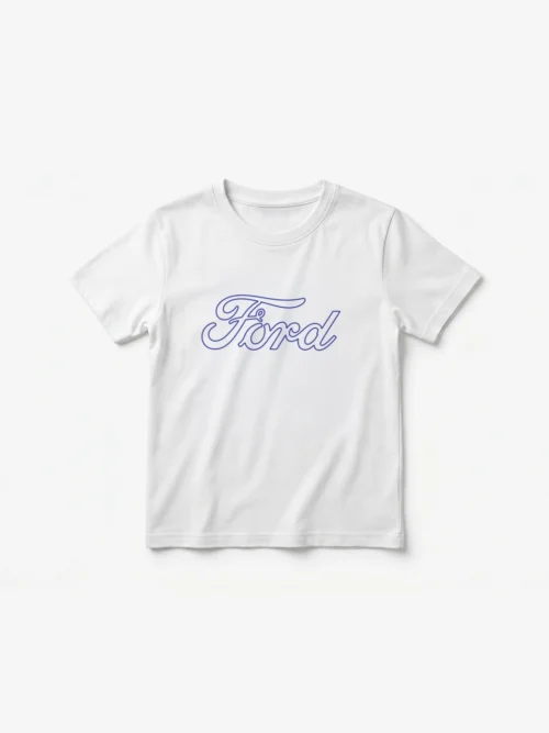 Remera Infantil Logo Script Ford Blanco