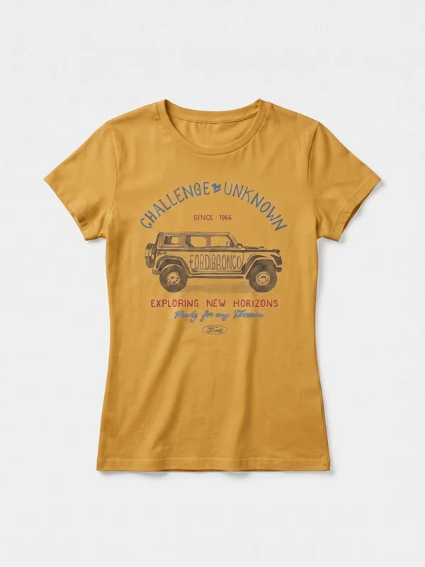 Remera Mujer Bronco Exploring Amarillo