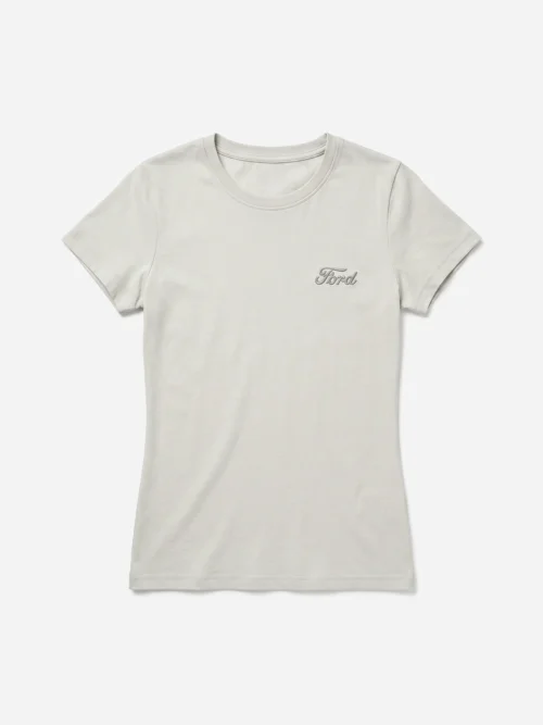 Remera Mujer Logo Script Ford Blanco