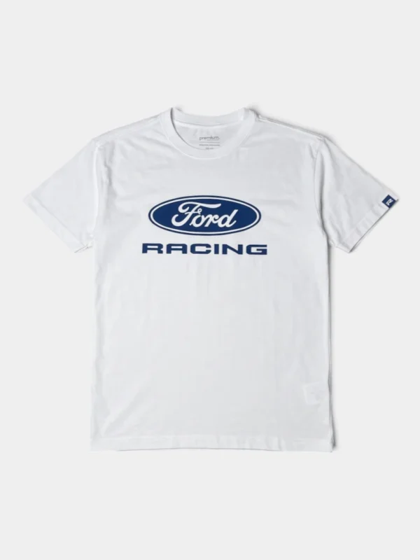 Remera Hombre Racing Logo Blanca