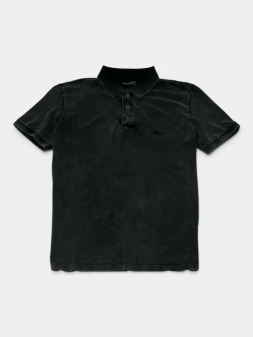Polo Piqué Hombre Logo Script Negro Marmolado